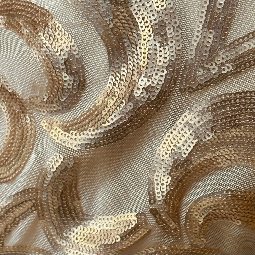 Gianni Bini Gold Sequin Beaded Cocktail Dress - Picture 6 of 8